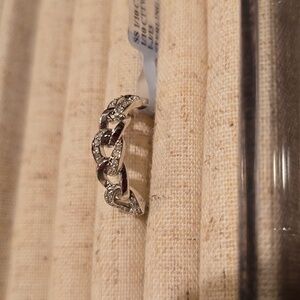STERLING SILVER 1/10 CTTW DIAMOND RING SIZE 7